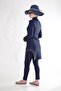 Silver Stone Navy Blue Design Hijab Swimsuit Set - 3