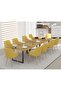 Dec 136 BLK Wooden Dining Table Loop-Leg, 10-Seater-360cm, Cognac Brown Sherman Oak Finish - 3