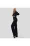 Black Fadeproof Cargo Pocket Palazzo High Waist Jeans Trousers Queen - 6