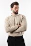 Beige Crew Neck Overfit Men's Knitwear Sweater E7402 - 8
