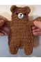 Teddy Bear Headphone Case, Bag Ornament + Bag Charm + Steering Wheel Ornament (Hand-Knitted) - 2