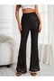 Elastic Waist Sequin Flared Trousers - 3