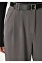 Women's Comfortable Cut Palazzo Pants with Lycra Belt - Anthracite - 2