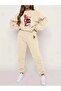 Women's Printed Teddy Bear Crew Neck Tracksuit Set - Top and Bottom Set - Plus Size Tracksuit Set