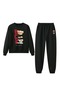 Women's Teddy Bear Printed Crew Neck Sweatshirt Set - Top and Bottom Set - Plus Size Sweatshirt Set - 4