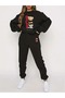 Women's Teddy Bear Printed Crew Neck Sweatshirt Set - Top and Bottom Set - Plus Size Sweatshirt Set