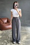 Stretchy Crepe Fabric Palazzo Pants - Smoke Gray - 4