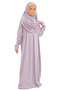 Two Pieces Kids Prayer Dress Set Suit with Scarf, Islamic Clothing Suit for Girls - Lilac