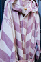 رداء حمام من نسيج Herringbone Cherry Raised Terry Peshtemal - 100% قطن، 285 GSM، خفيف وناعم - 4