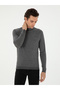 Gray Slim Fit Cashmere Silk Blended Quarter Turtleneck Knitwear Sweater 50296503-Vr024 - 3