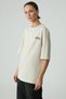 Jesleen women's oversized round neck relaxed beige t-shirt - 4