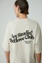 Jesleen women's oversized round neck relaxed beige t-shirt
