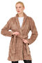 Dofi Women's Brown Plush Dressing Gown – Soft and Warm Holder with Waist Belt - 2