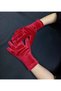 Miela Girl's Velvet Wrist-Length Gloves Red - 8