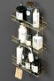 Home Gold Gold Plated - 3-Tier Bathroom Shelf and Shampoo Holder Wall Organizer - 4