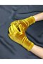 Miela Girl Child Velvet Wrist Length Gloves Mustard - 6