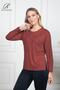 Women's Tile Flower Patterned Stoned Slit Lycra Viscose Mother Combed Cotton Blouse