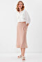 Midi Length Skirt with Side Zipper - 3