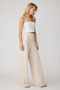 High Waist Wide Leg Side Zipper Trousers - 3