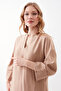 V-Neck Sleeve Button Detailed Pocket Dress - 2