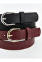 Leather Look Women's Belt Set of 2 - W4M322Z8