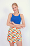 Patterned Button Front Short Skirt - 2