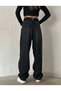 Lola Blue Baggy Tinted Buckle Detailed Loose Fit Wide Leg Comfortable Baggy Jean Jeans Loose Women's Trousers