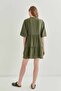 V-Neck Balloon Sleeve Wide Cut Dress - 2