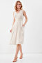 Laced Waist V-Neck Pocket Dress - 4