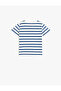 Striped Crew Neck Short Sleeve Cotton T-Shirt - 2