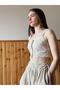 Design Front Zipper Bustier for Women in Sand Color