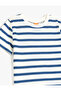 Striped Crew Neck Short Sleeve Cotton T-Shirt - 3