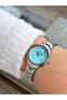 Special Design Silver-Turquoise Color Steel Band Women's Wrist Watch 2254 - 2