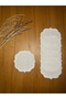 6 Pieces of Linen Ecru Color Poison Ivy Patterned Cocktail Presentation Napkins