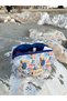 Blue Mixed Flower Fabric Toiletry Bag, Portable Toiletry Bag Travel Bag - 2