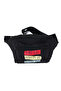 Unisex Black Color Printed Shoulder and Waist Bag - 5