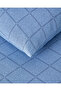 Textured Check Easy Iron Double Duvet Cover Set 200X220 cm Navy Blue - 2