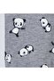 Panda Printed Striped Snap-On Baby Boy Jumpsuit with Triple Booties Gray Melange - 7