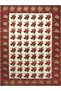 Crescent Collection Red Flowers and Border Detailed Woven Base Modern Decorative Carpet Hilal05 - 5
