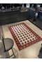 Crescent Collection Red Flowers and Border Detailed Woven Base Modern Decorative Carpet Hilal05 - 2