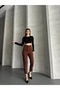 Women's High-Waisted Pleated Carrot Fabric Trousers - 5