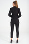 Women's Blazer Jacket Belted Pocketed Tapered Trousers Set - 6