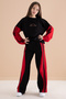 Black Girls' 2-Piece Set with Striped Sides 20100