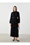 Lcw Modest Black Stand Collar Textured Women's Dress - 2