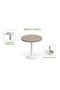 Round Pantry Table, Simple Modern Design Coffee Task for Home Office, (80 cm Dia, Linen) - 3