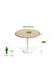 Round Pantry Table, Simple Modern Design Coffee Task for Home Office, (100 cm Dia, Oak) - 4