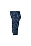 Dark Navy Blue Little Stars Girl's Patterned Knee Length Leggings Capri - 4