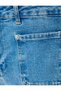 Flared Leg Button Regular Waist Denim Trousers - Kick Flare Jeans - 6