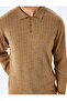 Polo Neck Buttoned Textured Knitwear Sweater - 5
