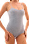 Women's 5-Piece Economical Cotton Lycra Gray Rope Strap Snap Bodysuit - 7